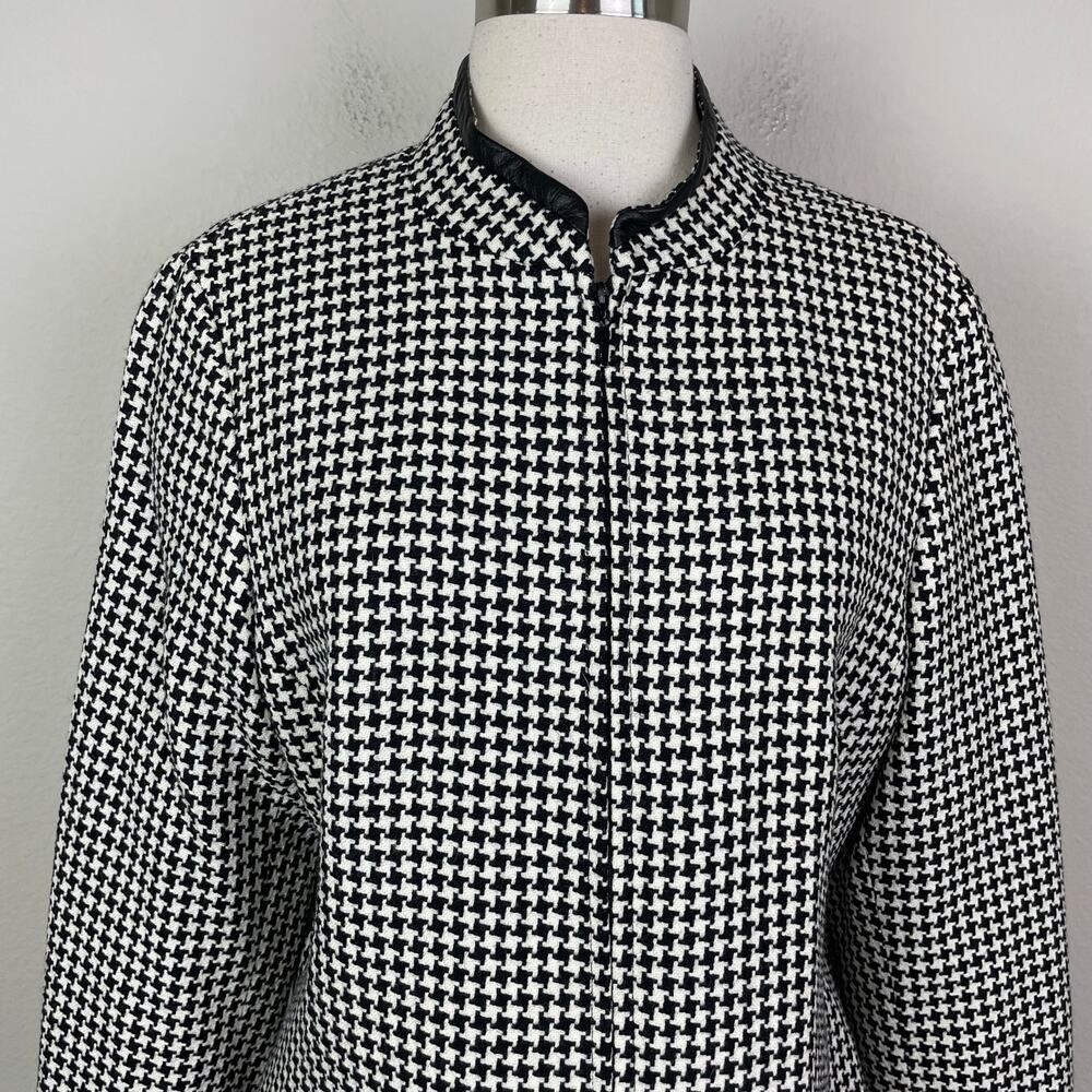 Pendleton Black White Houndstooth Wool Lambskin T… - image 3